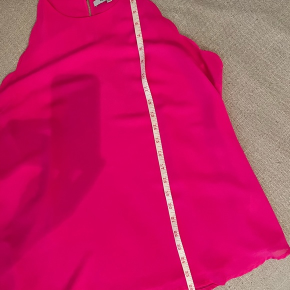 Naked Zebra boutique hot pink scalloped tank - Picture 7 of 12